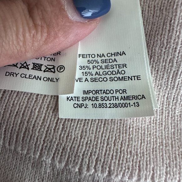 2/$30 Kate Spade Silk Blend Bow Neck Sweater Bell Sleeve Neutral Small #A1270 - Picture 8 of 9